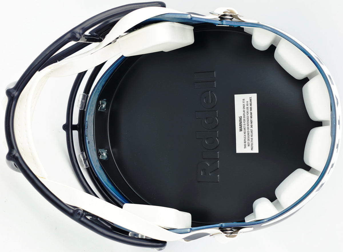 Jaxon Smith-Njigba Autographed Seattle Seahawks Blue Super Bowl LX Champions Logo Full Size Speed Replica Helmet Fanatics Holo Stock #262360