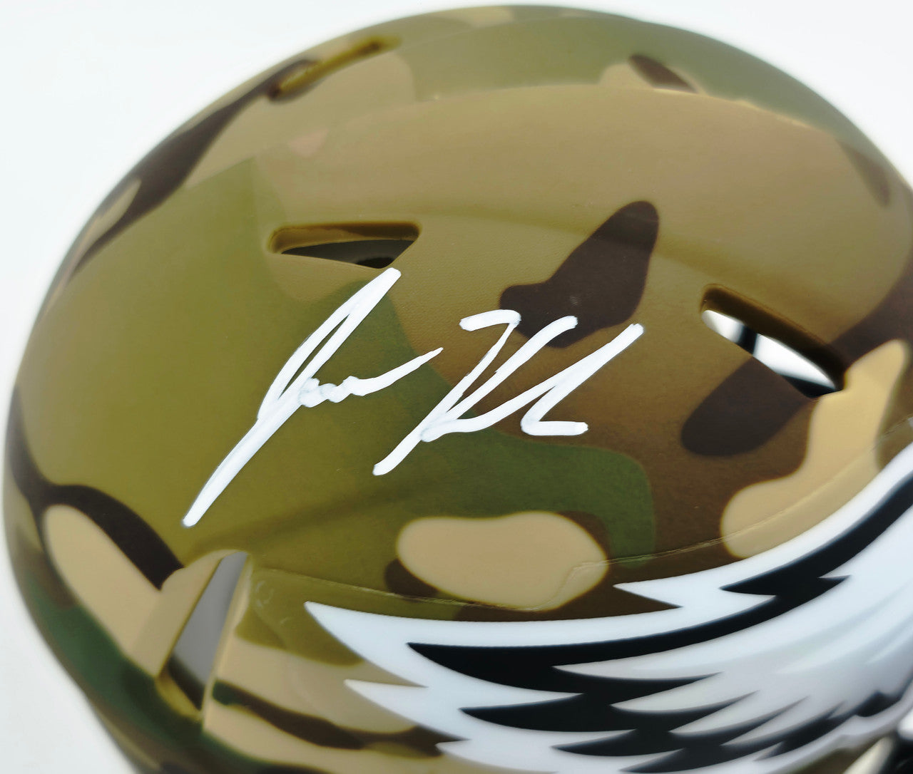 Jason Kelce Autographed Philadelphia Eagles Camo Speed Mini Helmet PSA/DNA ITP Stock #262334