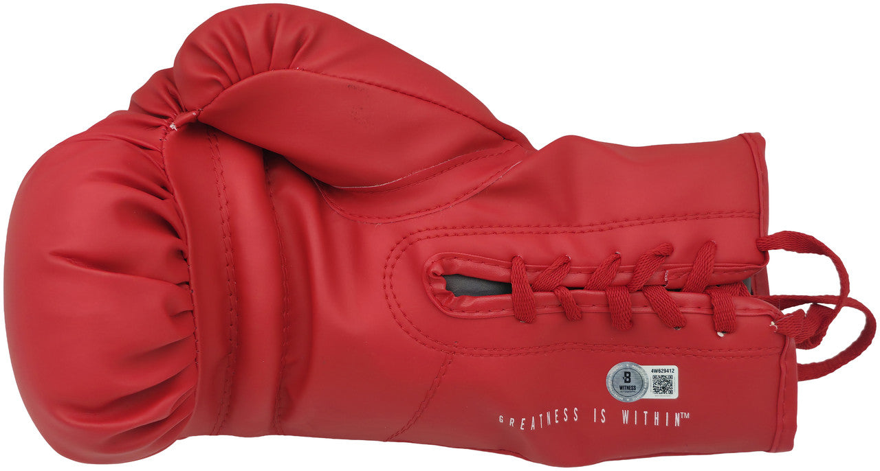 Manny Pacquiao Autographed Red Everlast Vinyl Boxing Glove RH Beckett BAS Witness Stock #262340