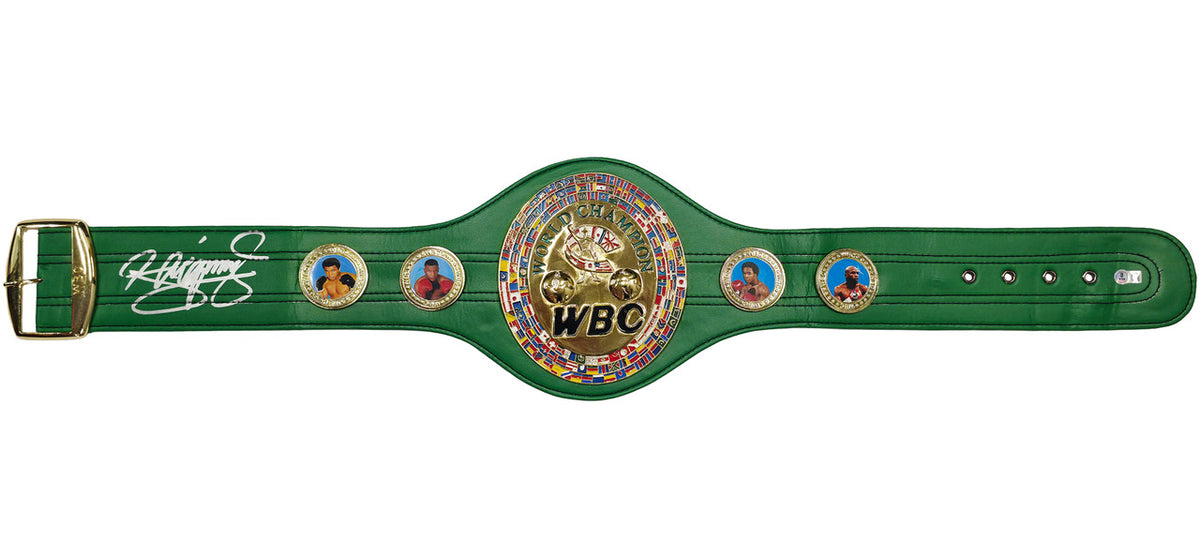 Manny Pacquiao Autographed Green WBC World Championship Boxing Belt Beckett BAS Witness Stock #262342