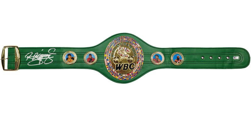 Manny Pacquiao Autographed Green WBC World Championship Boxing Belt Beckett BAS Witness Stock #262342