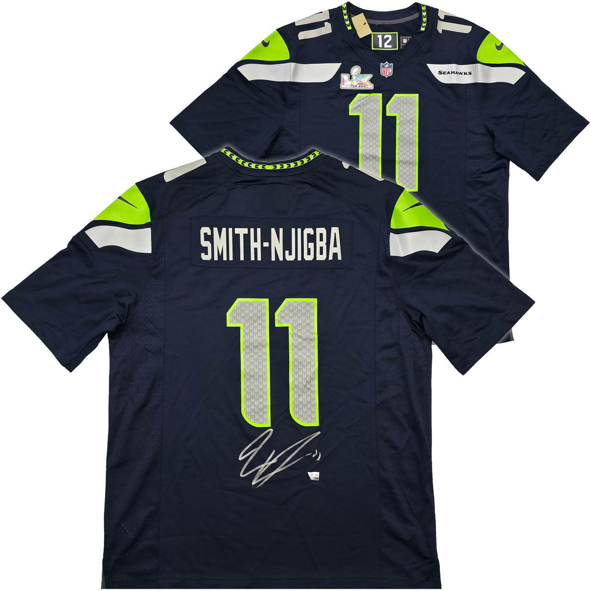 Seattle Seahawks Jaxon Smith-Njigba Autographed Blue Nike Jersey Size XL Fanatics Holo Stock #262364