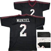 Texas A&M Aggies Johnny Manziel Autographed Black Jersey "12 HT" Beckett BAS Witness Stock #262056