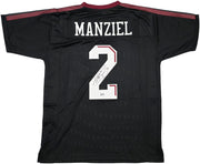 Texas A&M Aggies Johnny Manziel Autographed Black Jersey "12 HT" Beckett BAS Witness Stock #262056