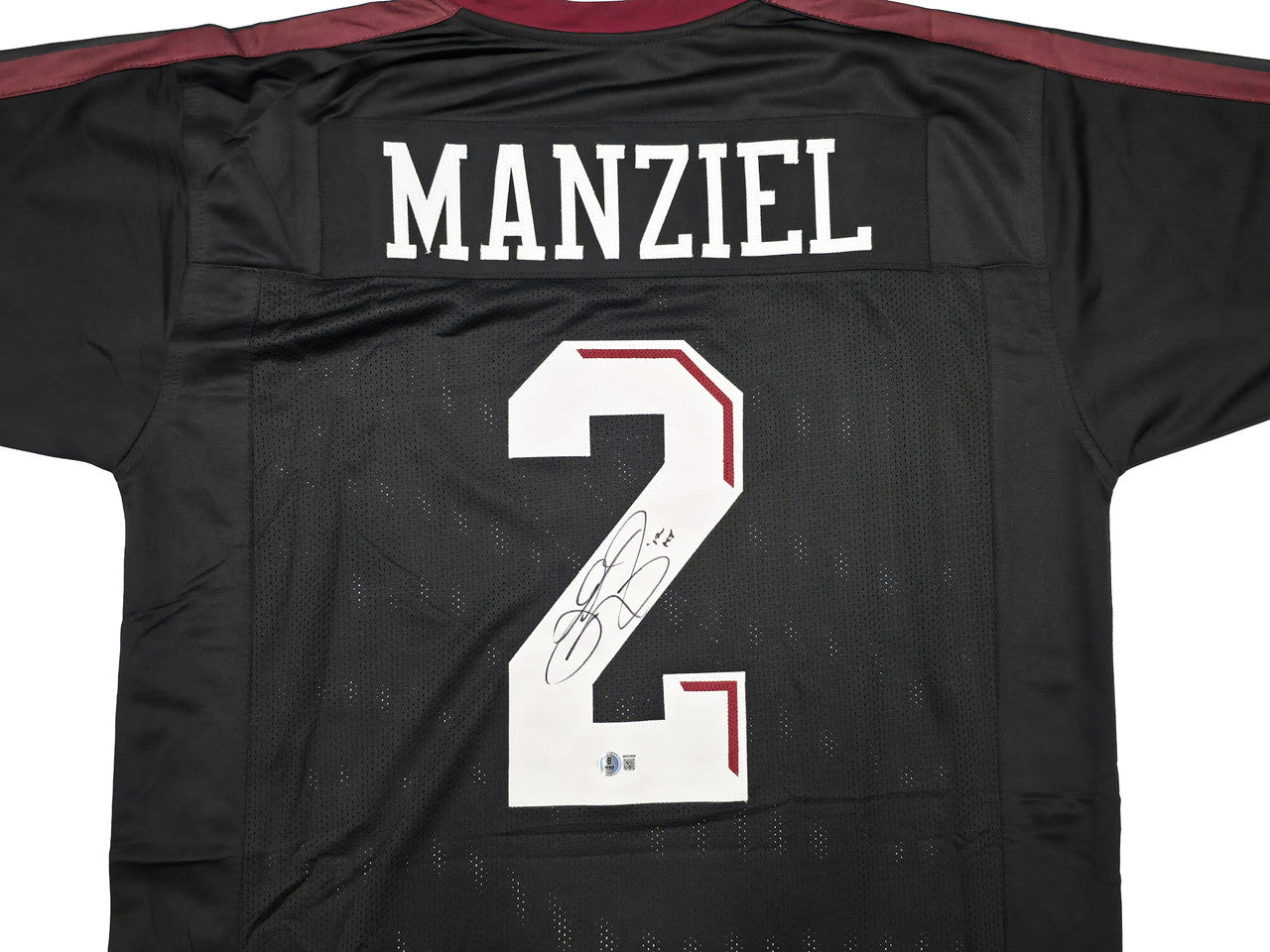 Texas A&M Aggies Johnny Manziel Autographed Black Jersey "12 HT" Beckett BAS Witness Stock #262056