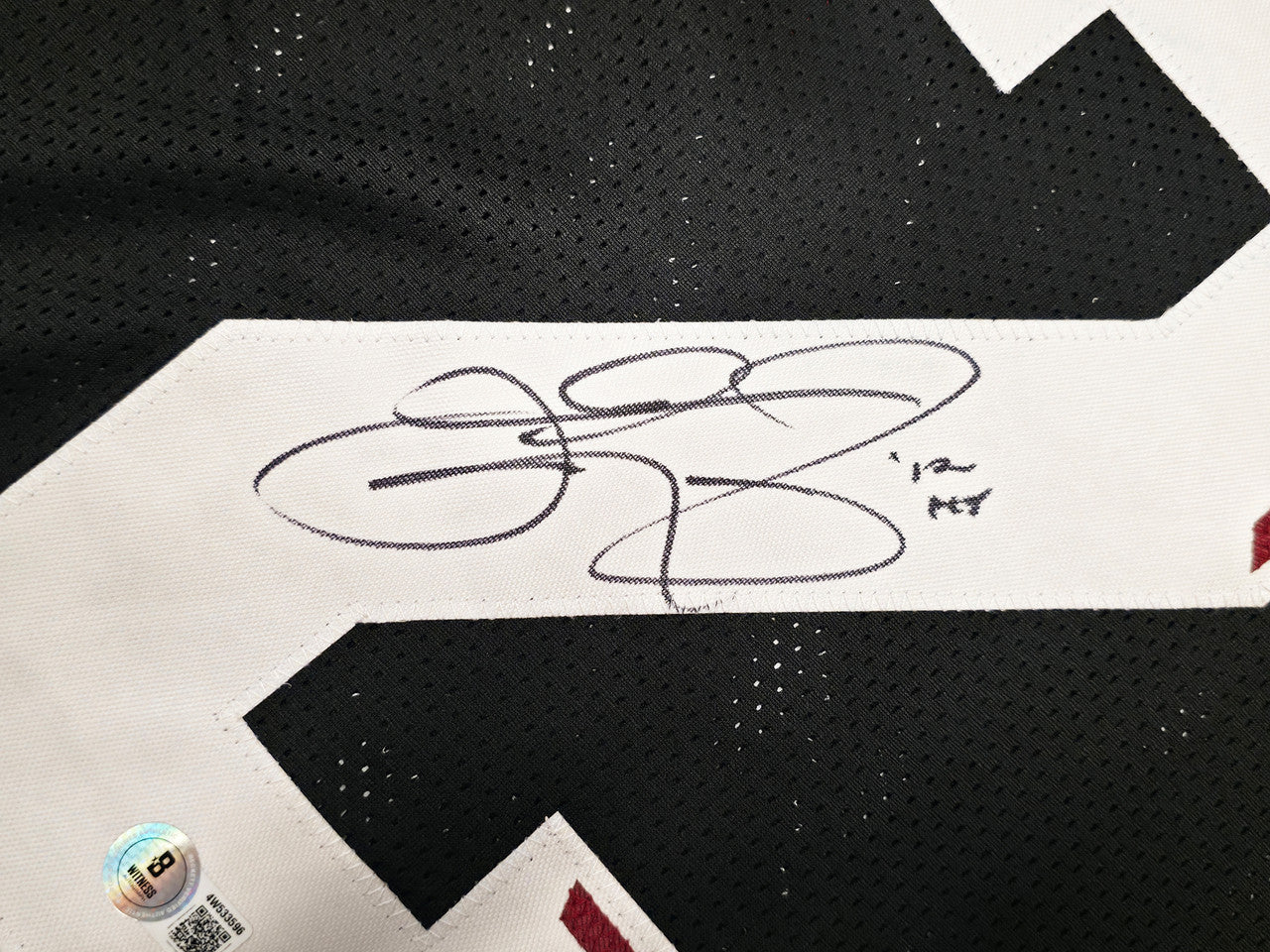Texas A&M Aggies Johnny Manziel Autographed Black Jersey "12 HT" Beckett BAS Witness Stock #262056