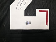Texas A&M Aggies Johnny Manziel Autographed Black Jersey "12 HT" Beckett BAS Witness Stock #262056