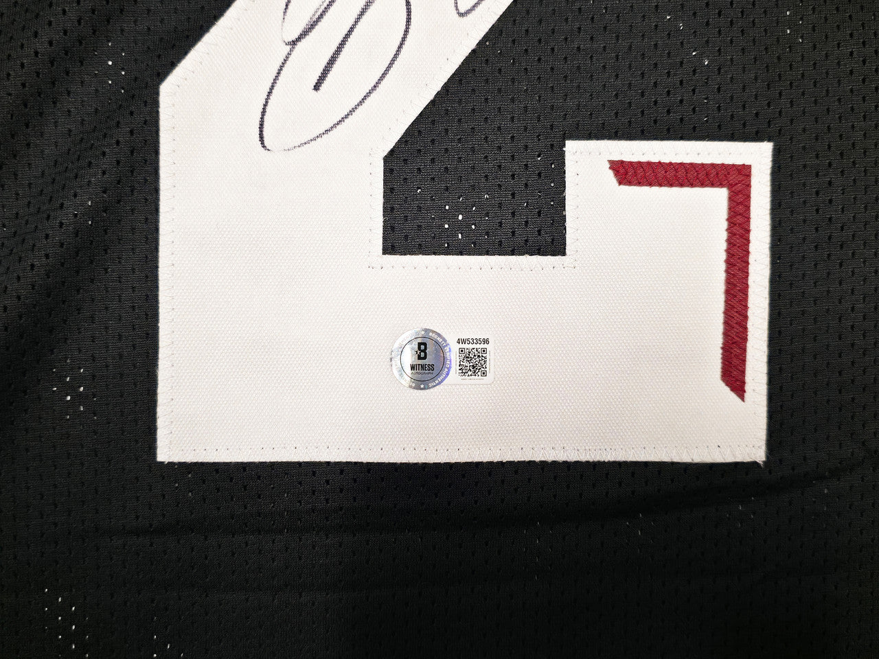Texas A&M Aggies Johnny Manziel Autographed Black Jersey "12 HT" Beckett BAS Witness Stock #262056