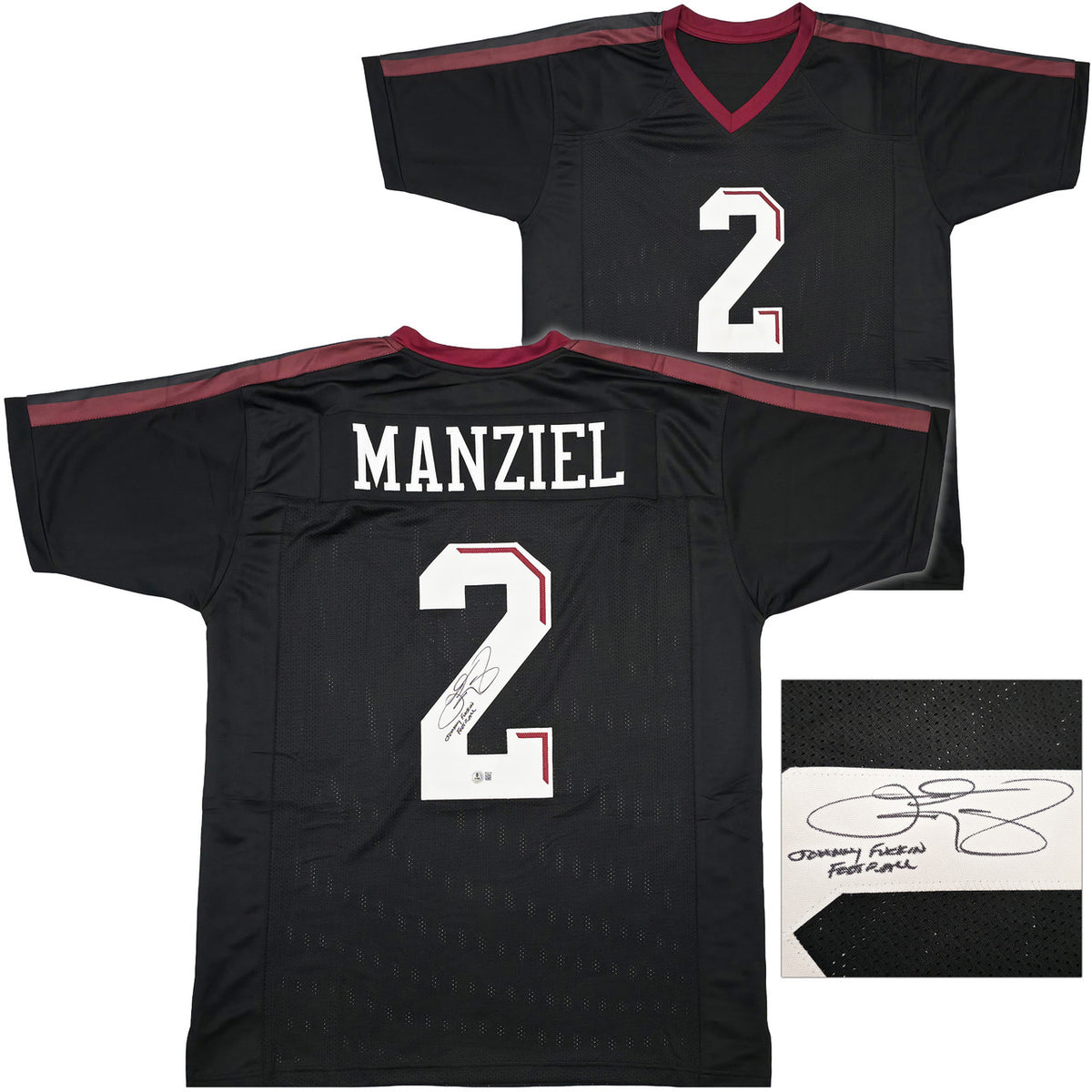 Texas A&M Aggies Johnny Manziel Autographed Black Jersey "Johnny F'cking Football" Beckett BAS Witness Stock #262053