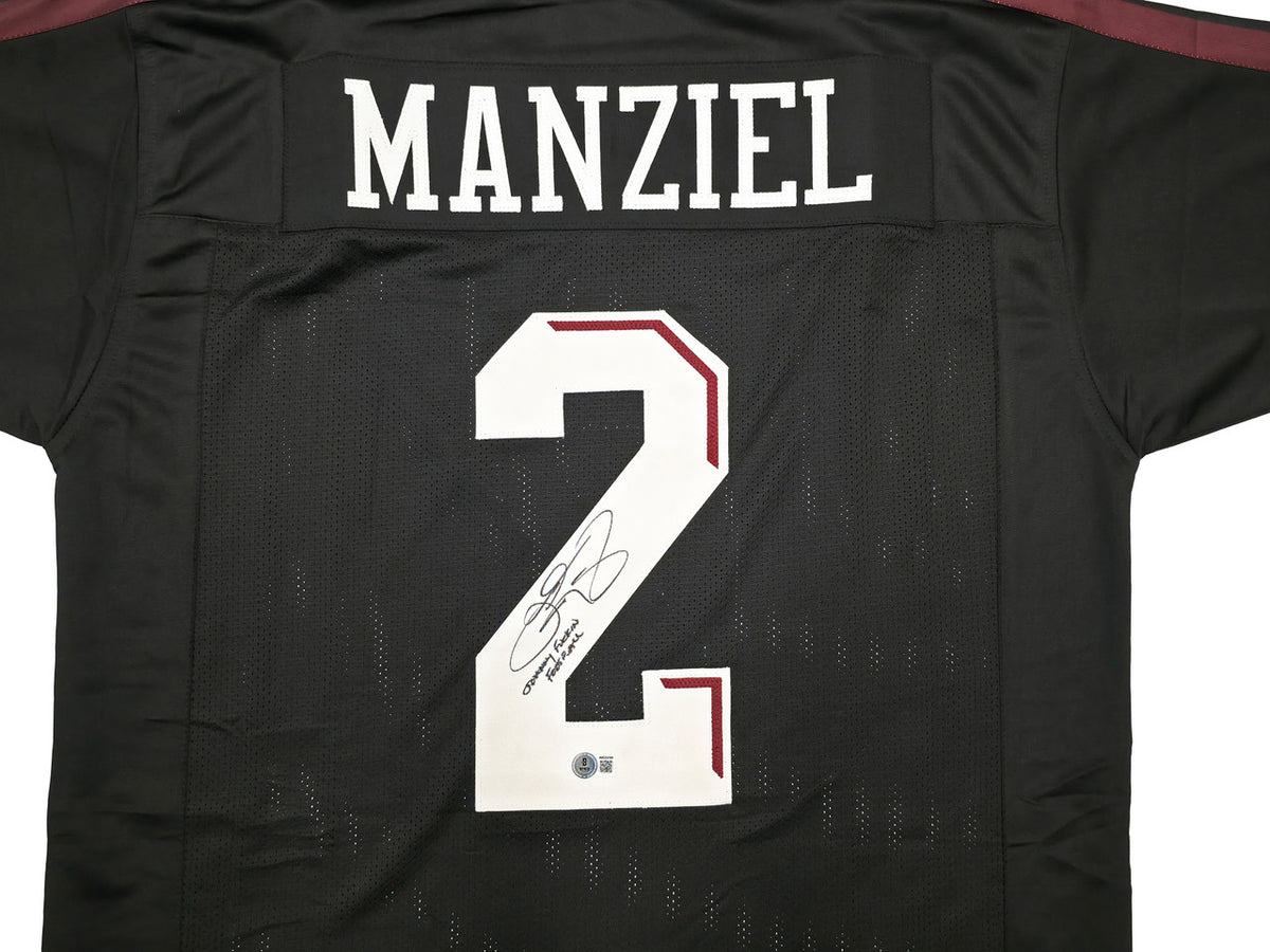 Texas A&M Aggies Johnny Manziel Autographed Black Jersey "Johnny F'cking Football" Beckett BAS Witness Stock #262053