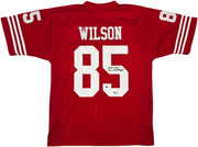 San Francisco 49ers Mike Wilson Autographed Red Jersey "4X SB Champs!" Beckett BAS QR Stock #261847