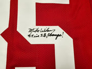 San Francisco 49ers Mike Wilson Autographed Red Jersey "4X SB Champs!" Beckett BAS QR Stock #261847