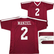 Texas A&M Aggies Johnny Manziel Autographed Maroon Jersey "Johnny F'cking Football" Beckett BAS Witness Stock #262052