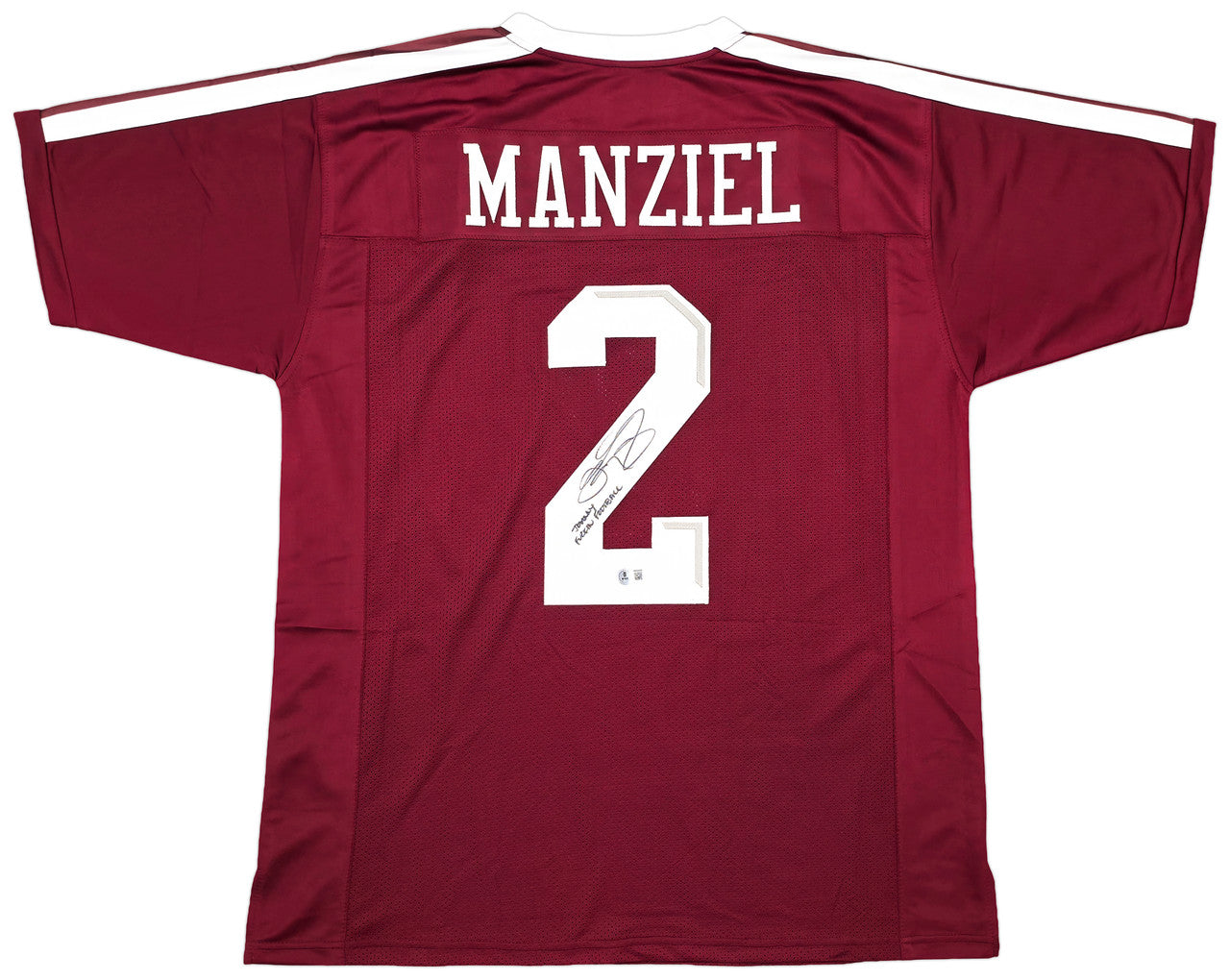 Texas A&M Aggies Johnny Manziel Autographed Maroon Jersey "Johnny F'cking Football" Beckett BAS Witness Stock #262052