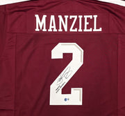 Texas A&M Aggies Johnny Manziel Autographed Maroon Jersey "Johnny F'cking Football" Beckett BAS Witness Stock #262052