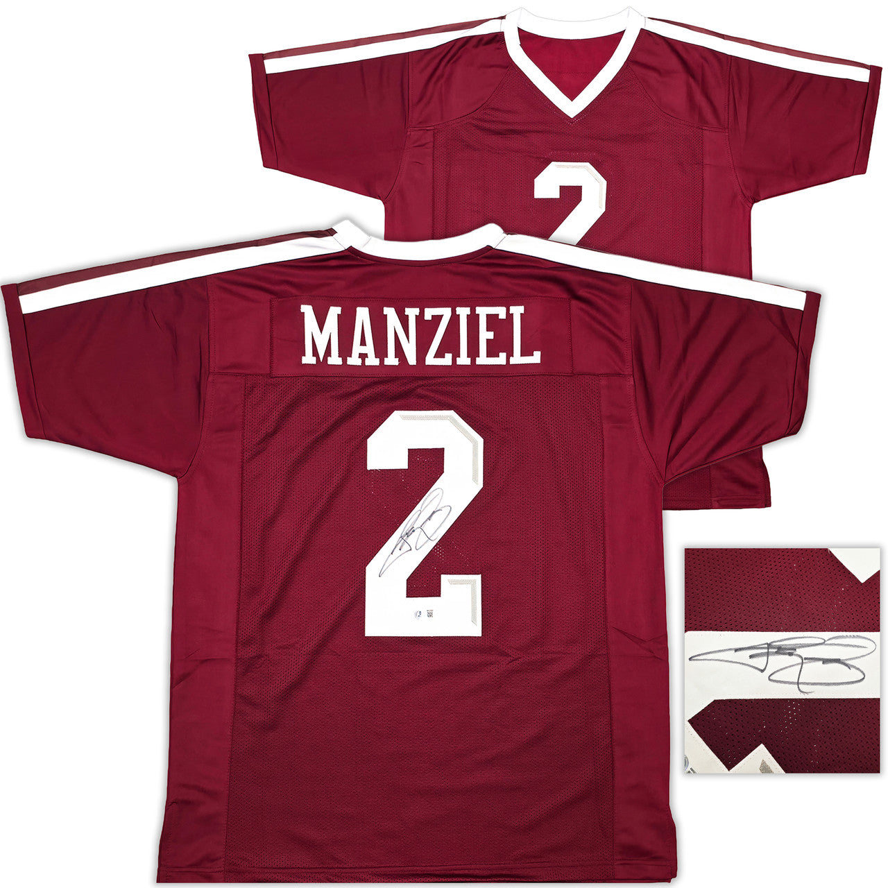 Texas A&M Aggies Johnny Manziel Autographed Maroon Jersey Beckett BAS Witness Stock #262054