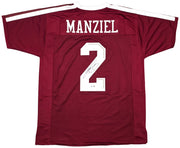 Texas A&M Aggies Johnny Manziel Autographed Maroon Jersey Beckett BAS Witness Stock #262054