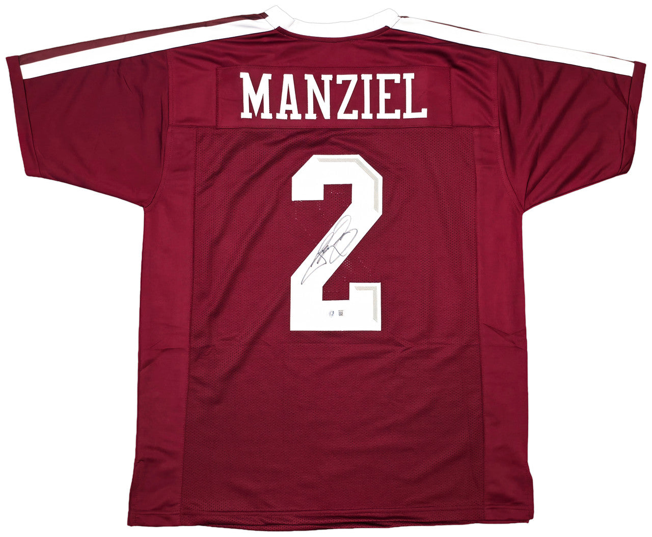 Texas A&M Aggies Johnny Manziel Autographed Maroon Jersey Beckett BAS Witness Stock #262054