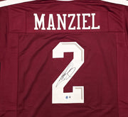 Texas A&M Aggies Johnny Manziel Autographed Maroon Jersey Beckett BAS Witness Stock #262054