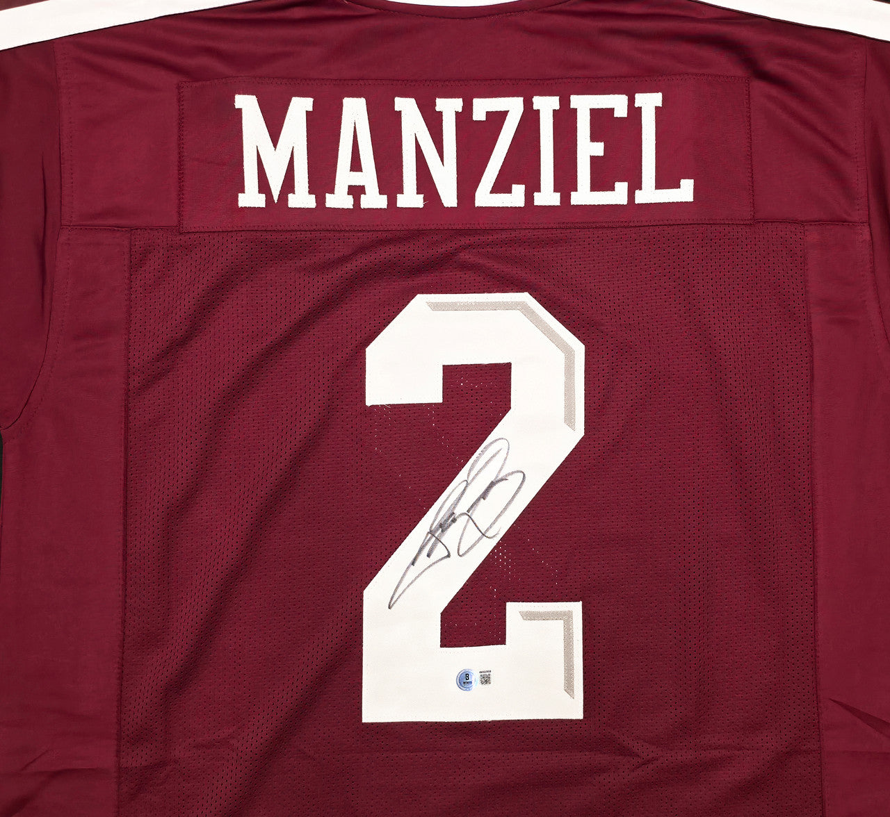 Texas A&M Aggies Johnny Manziel Autographed Maroon Jersey Beckett BAS Witness Stock #262054