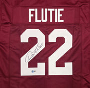 Boston College Eagles Doug Flutie Autographed Red Jersey Beckett BAS Witness Stock #260077