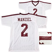 Texas A&M Aggies Johnny Manziel Autographed White Jersey "12 HT" Beckett BAS Witness Stock #262055