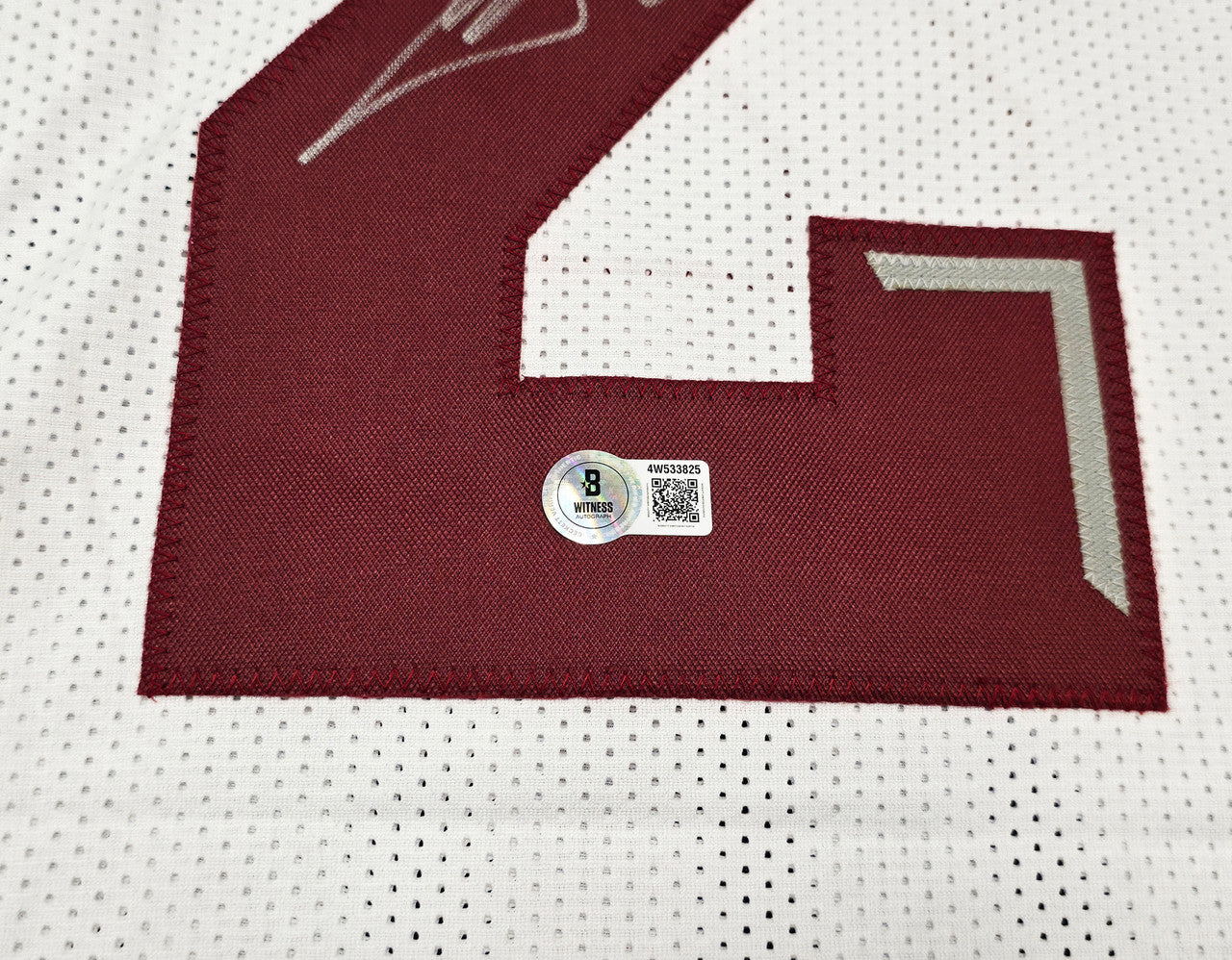 Texas A&M Aggies Johnny Manziel Autographed White Jersey "12 HT" Beckett BAS Witness Stock #262055