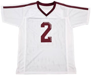 Texas A&M Aggies Johnny Manziel Autographed White Jersey "12 HT" Beckett BAS Witness Stock #262055