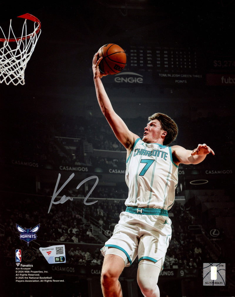 Kon Knueppel Autographed 8x10 Photo Charlotte Hornets Fanatics Holo Stock #262368