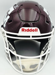 Johnny Manziel Autographed Texas A&M Aggies Maroon Full Size Authentic Hyper Speed Flex Helmet "2012 All American Badass, Money Manziel, 12 HT, Johnny F'ckin Football" Beckett BAS Witness Stock #261978