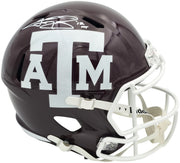 Johnny Manziel Autographed Texas A&M Aggies Maroon 2020 Full Size Speed Replica Helmet "12 HT" Beckett BAS Witness Stock #261979