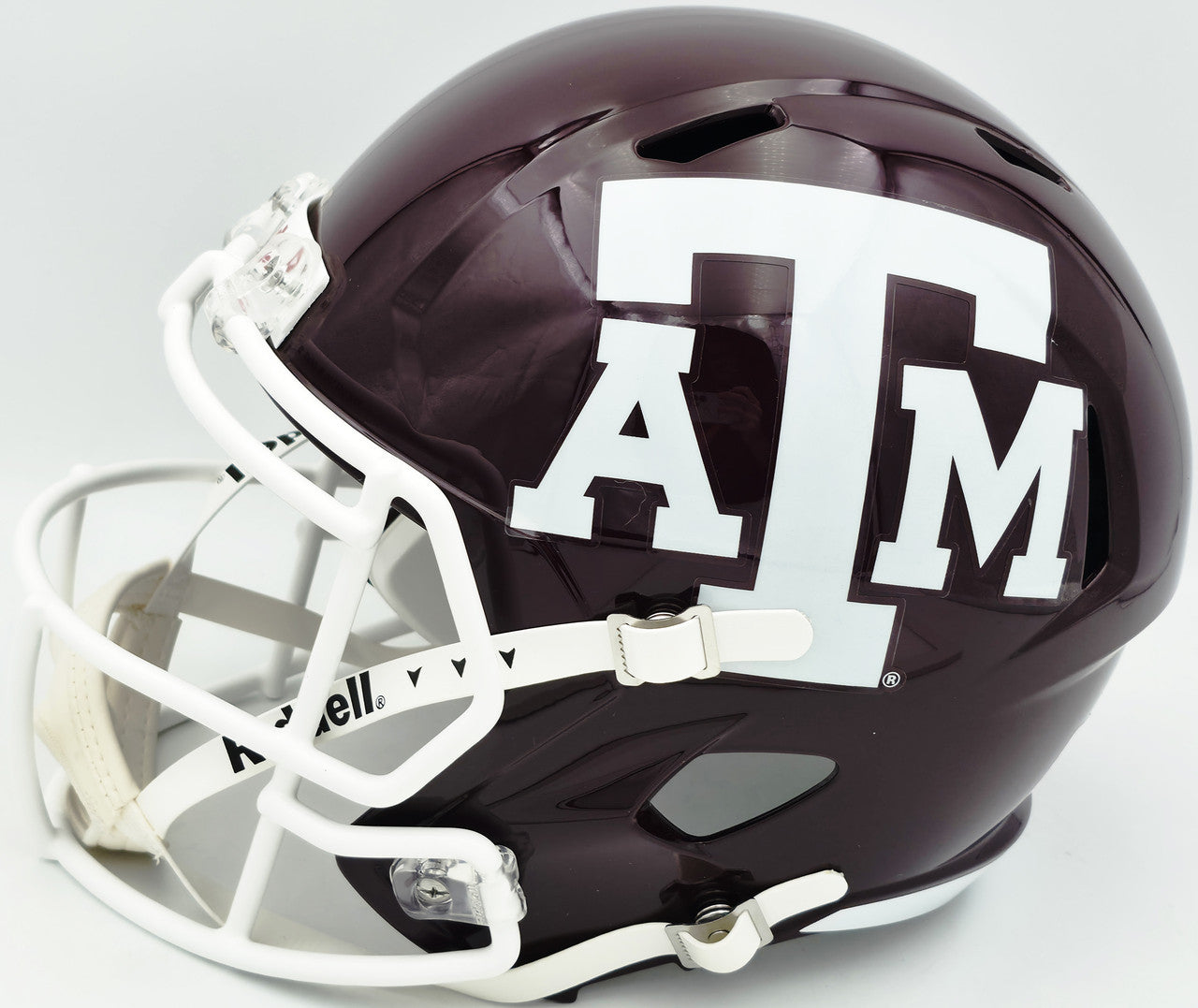 Johnny Manziel Autographed Texas A&M Aggies Maroon 2020 Full Size Speed Replica Helmet "12 HT" Beckett BAS Witness Stock #261979