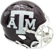 Johnny Manziel Autographed Texas A&M Aggies Maroon 2020 Full Size Speed Replica Helmet "Johnny F'cking Football" Beckett BAS Witness Stock #261980