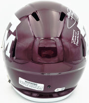 Johnny Manziel Autographed Texas A&M Aggies Maroon 2020 Full Size Speed Replica Helmet "Johnny F'cking Football" Beckett BAS Witness Stock #261980