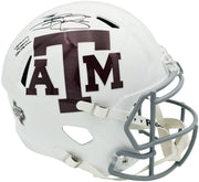 Johnny Manziel Autographed Texas A&M Aggies White Full Size Speed Replica Helmet "Johnny F'cking Football" Beckett BAS Witness Stock #261981