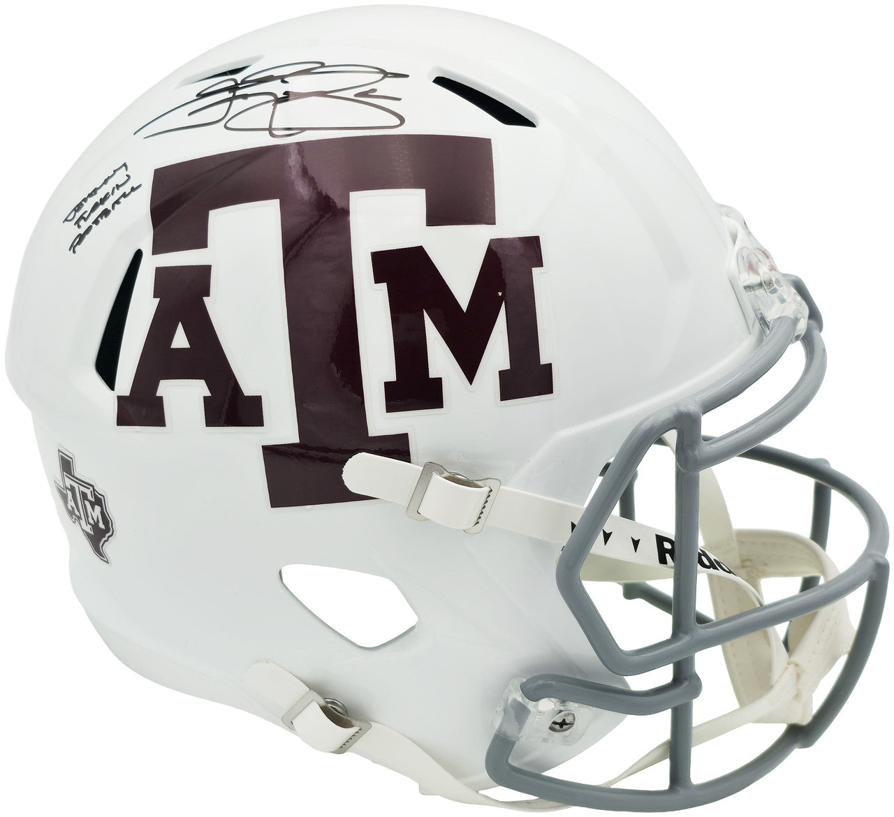 Johnny Manziel Autographed Texas A&M Aggies White Full Size Speed Replica Helmet "Johnny F'cking Football" Beckett BAS Witness Stock #261981