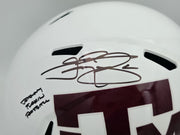 Johnny Manziel Autographed Texas A&M Aggies White Full Size Speed Replica Helmet "Johnny F'cking Football" Beckett BAS Witness Stock #261981