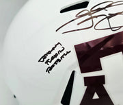 Johnny Manziel Autographed Texas A&M Aggies White Full Size Speed Replica Helmet "Johnny F'cking Football" Beckett BAS Witness Stock #261981