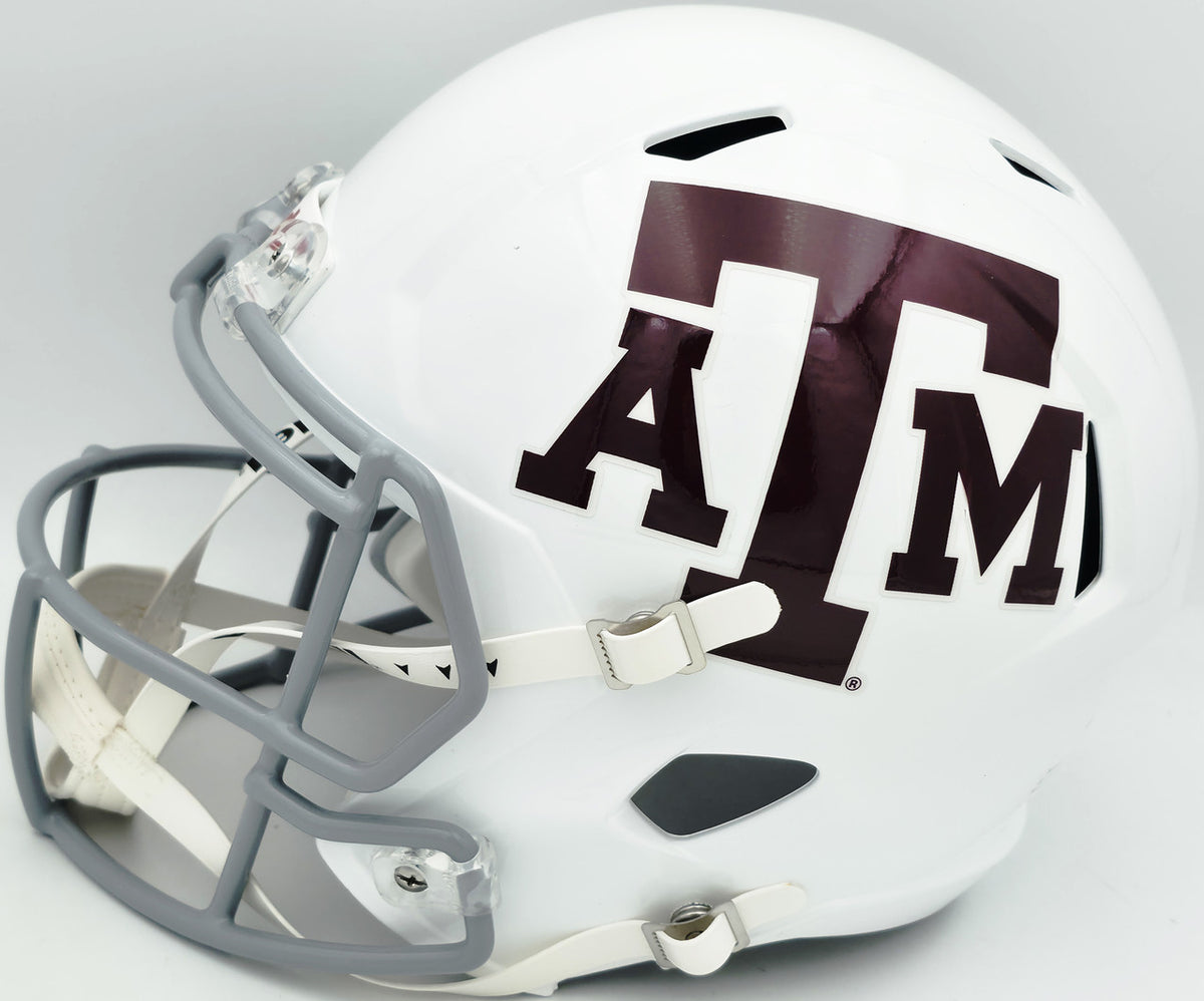 Johnny Manziel Autographed Texas A&M Aggies White Full Size Speed Replica Helmet "Johnny F'cking Football" Beckett BAS Witness Stock #261981