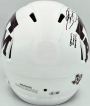 Johnny Manziel Autographed Texas A&M Aggies White Full Size Speed Replica Helmet "Johnny F'cking Football" Beckett BAS Witness Stock #261981