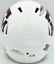 Johnny Manziel Autographed Texas A&M Aggies White Full Size Speed Replica Helmet "12 HT" Beckett BAS Witness Stock #261982