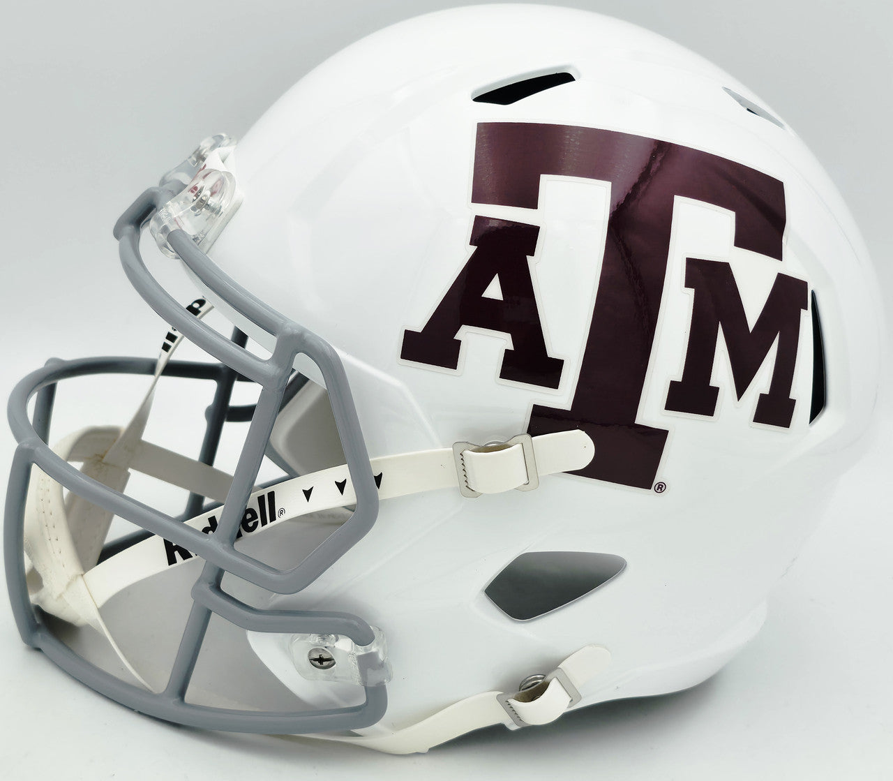 Johnny Manziel Autographed Texas A&M Aggies White Full Size Speed Replica Helmet "12 HT" Beckett BAS Witness Stock #261982