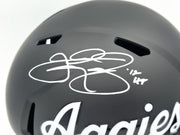 Johnny Manziel Autographed Texas A&M Aggies Black Full Size Script Logo Speed Replica Helmet "12 HT" Beckett BAS Witness Stock #261983