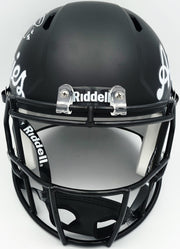 Johnny Manziel Autographed Texas A&M Aggies Black Full Size Script Logo Speed Replica Helmet "12 HT" Beckett BAS Witness Stock #261983