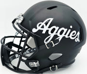 Johnny Manziel Autographed Texas A&M Aggies Black Full Size Script Logo Speed Replica Helmet "12 HT" Beckett BAS Witness Stock #261983