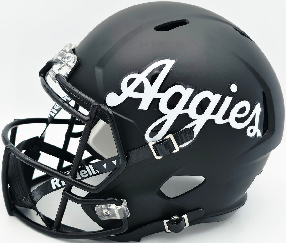 Johnny Manziel Autographed Texas A&M Aggies Black Full Size Script Logo Speed Replica Helmet "12 HT" Beckett BAS Witness Stock #261983