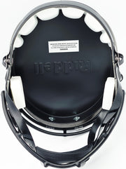 Johnny Manziel Autographed Texas A&M Aggies Black Full Size Script Logo Speed Replica Helmet "12 HT" Beckett BAS Witness Stock #261983