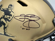 Johnny Manziel Autographed Texas A&M Aggies Gold Full Size  Heisman Logo Speed Replica Helmet "12 HT" Beckett BAS Witness Stock #261984