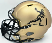 Johnny Manziel Autographed Texas A&M Aggies Gold Full Size  Heisman Logo Speed Replica Helmet "12 HT" Beckett BAS Witness Stock #261984