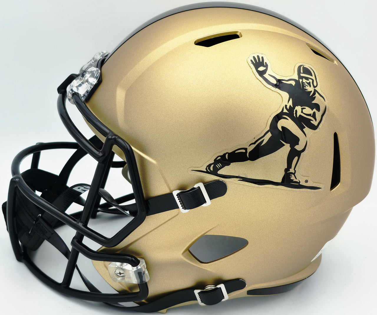 Johnny Manziel Autographed Texas A&M Aggies Gold Full Size  Heisman Logo Speed Replica Helmet "12 HT" Beckett BAS Witness Stock #261984